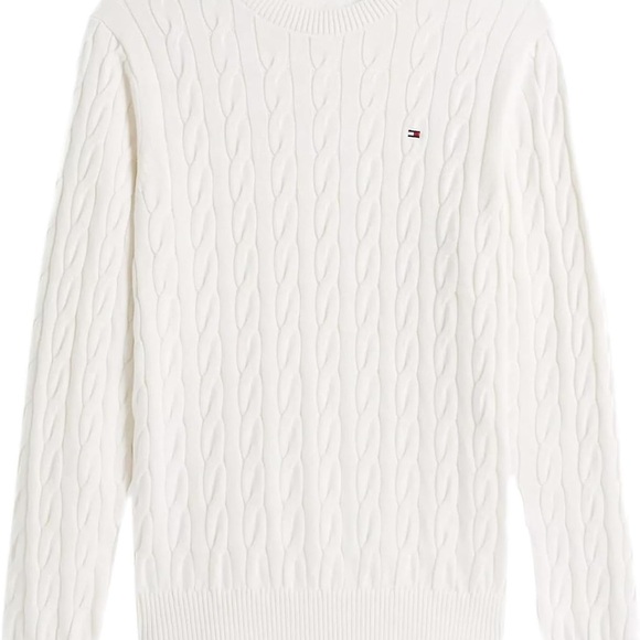 Tommy Hilfiger Men's Ivory Cable Knit Sweater Brand New with Tags Medium - Picture 3 of 8